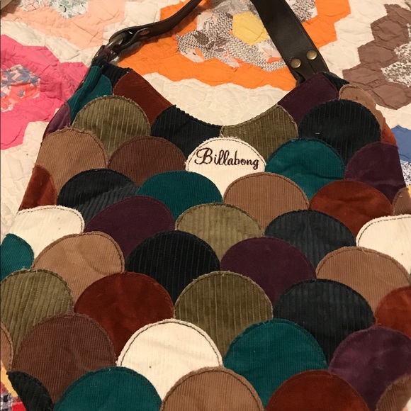 Billabong Handbags - Billabong patchwork 90% cotton corduroy bag.